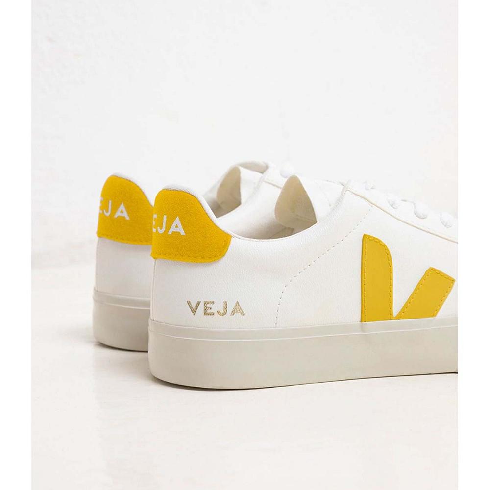 Low Tops Sneakers Barbati Veja CAMPO CHROMEFREE White/Yellow | RO 298QMA